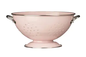 Maison by Premier Pastel Pink Enamel Retro Colander