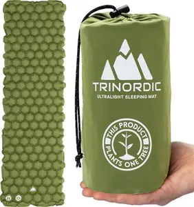 TRINORDIC Ultralight Inflatable Camping Mat – Single Sleeping Air Matress Offering Space-Saving Comfort – Durable, Lightweight Camping Equipment For