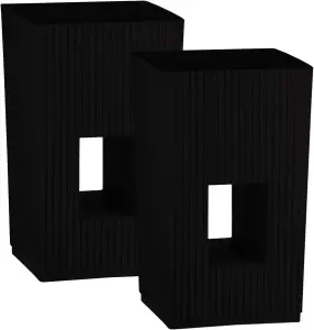 simpa 2PC Black Cubic Modern Plastic Planter.