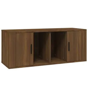 Berkfield TV Cabinet Brown Oak 100x35x40 cm Engineered Wood