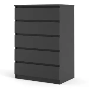 Naia Chest of 5 Drawers in Black Matt