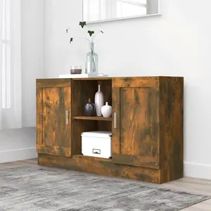 120 Cm Wide Sideboard Smoked Oak