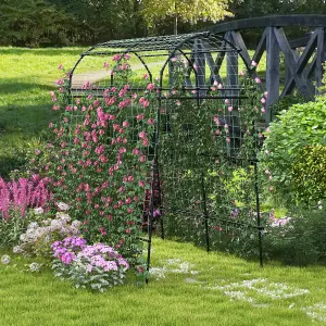 Costway 230CM Metal Garden Arch Heavy Duty Arbor Climbing Trellis Pergola Decoration