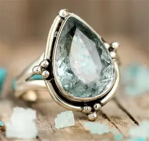 Aquamarine Gemstone 925 Sterling Silver Handmade Stylish Ring All Size