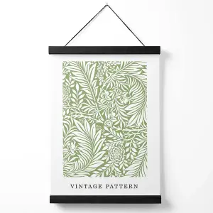 William Morris Green Pattern Medium Poster with Black Hanger