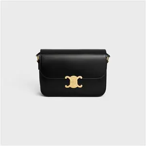 CELINE - Classique Triomphe Bag In Shiny Calfskin Leather - Black