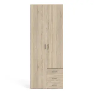 Space Wardrobe - 2 Doors 3 Drawers in Oak 2000