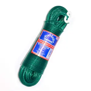 50M - Quality Everlasto 'Wyercentor' Steel Core Coloured Clothes/Washing Line 3.5mm Thick (GREEN)