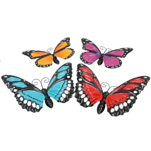 Set of 4 Metal Large 3D Butterflies Garden/Home Wall Art Size Of Each:8x24x36cm