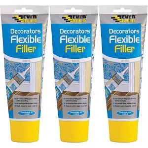 Everbuild Flexible Decorators Filler, White, 200 ml       EASIFLEX(n) (Pack of 3)