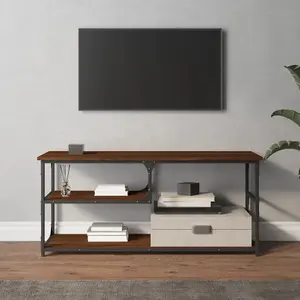 Berkfield TV Cabinet Brown Oak 103x38x46.5 cm Engineered Wood and Steel