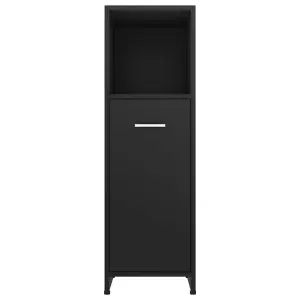 Berkfield Bathroom Cabinet Black 30x30x95 cm Engineered Wood