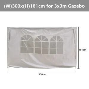 SunDaze White Side Panel with Window for 3x3M Pop Up Gazebo Tent 1 Piece