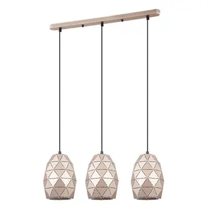 Luminosa Modern Hanging Pendant Golden Champagne 3 Light , E27