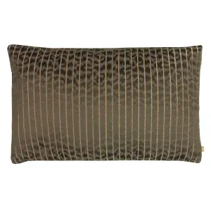 Kai Wrap Charcoal Striped Feather Filled Cushion