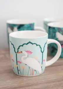 KitchenCraft 4-Piece Exotic Bird Coffee Mug Set