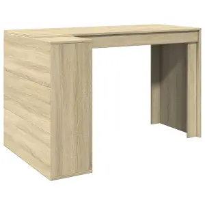 Berkfield Office Desk Sonoma Oak 123.5x73.5x75 cm Engineered Wood