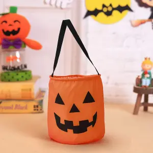 Halloween Pumpkin Trick or Treat Candy Bag Orange Bag Fabric Bag