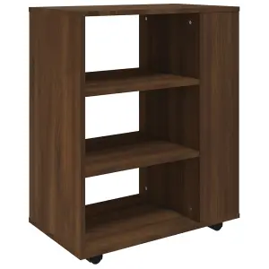 Berkfield Rolling Cabinet Brown Oak 60x35x75 cm Engineered Wood