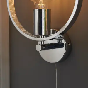 Anson Lighting Merritt Bathroom Wall light finished in chrome plate and clear faceted acrylic