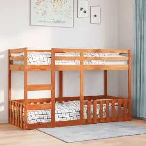 Berkfield Bunk Bed Wax Brown 90x190 cm Solid Wood Pine