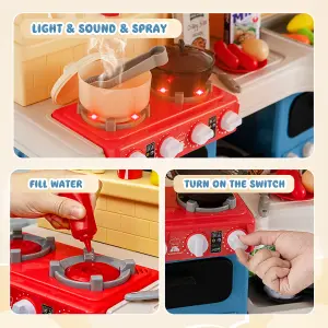 Costway 69PCS Kids Play Kitchen Children Pretend Role Play Toy Set Simulated Food Age 3+