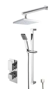 Empire Concealed Square Twin Valve Shower Set - Chrome - Balterley