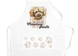 Purely Home Miniature Poodle Apron - Novelty Kitchen Gift for Dog Lovers