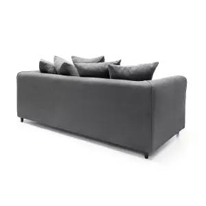 Darcy 3 Seater Sofa in Dark Grey Linen Fabric