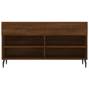 Berkfield Shoe Bench Brown Oak 102x35x55 cm Engineered Wood