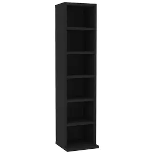 vidaXL CD Cabinet Black 21x20x88 cm Engineered Wood