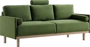 Timber Fern Green Velvet Sofa, 3-Seater - Daals - Sofas