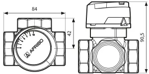 Afriso 3-way 5/4" Inch BSP Female DN32  Universal Mixing Valve Heating Cooling Systems