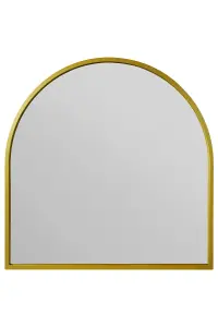 MirrorOutlet Arcus - Gold Metal Framed Arched Wall Garden Mirror 39" X 39" (100CM X 100CM)