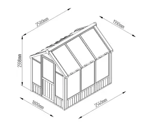 Forest Garden Vale Natural timber 8x6 Greenhouse