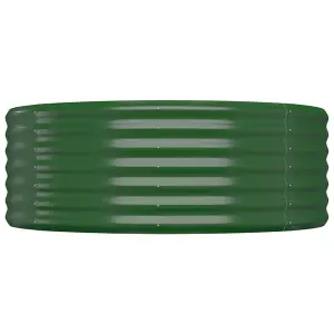 Berkfield Garden Planter Powder-coated Steel 100x100x36 cm Green