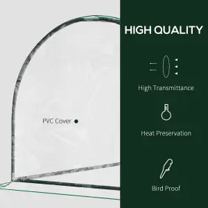 Outsunny Tunnel Greenhouse Grow House Steel Frame PE Transparent 200x100x80 cm