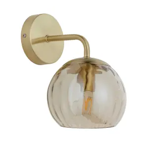 Anson Lighting Iowa Wall light finished in Satin brass plate and champagne lustre glass