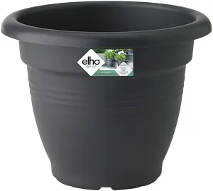 Elho Green Basics Campana 35cm Plastic Plant Pot in Living Black