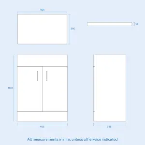 Nes Home Onken 500mm White Vanity Cabinet and Small Rectangle Counter Top Basin Unit