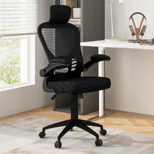 COSTWAY Height Adjustable Mesh Office Chair with Headrest