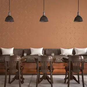 Galerie Special FX Orange Gold Metallic Spiral Embossed Wallpaper