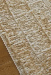 Melrose Manhattan Beige/Brown Low Pile Small Area Rug 080/150cm