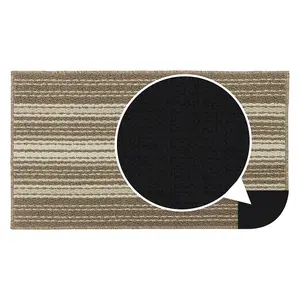 JVL Hubble Machine Washable Latex Backed Doormat, 40x70cm, Caramel