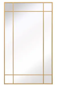 MirrorOutlet - The Genestra - Gold Contemporary Wall & Leaner Garden Mirror 79"x 47" (200  x 120 cm)