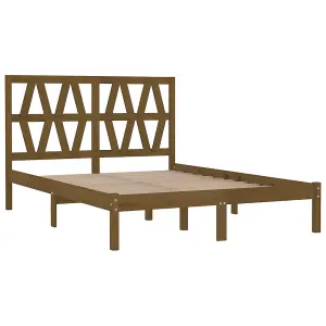 Berkfield Bed Frame Honey Brown Solid Wood Pine 200x200 cm