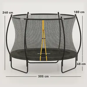 SPORTNOW 10ft Trampoline with Enclosure Net and Spring Cover, Black