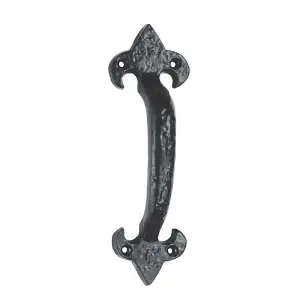 Traditional Forged Iron Pull Handle 180 x 52mm Black Antique Door Handle