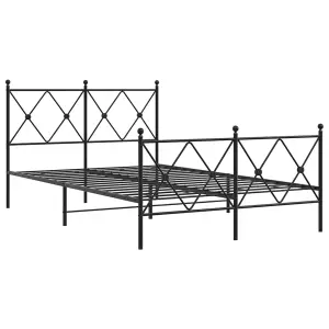 Berkfield Metal Bed Frame without Mattress with Footboard Black 120x190cm