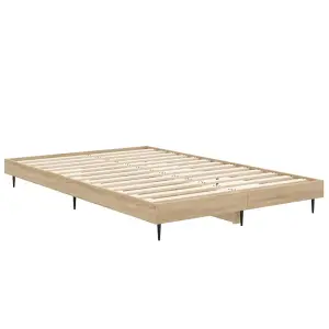 Berkfield Bed Frame Sonoma Oak 120x190 cm 4FT Small Double Engineered Wood